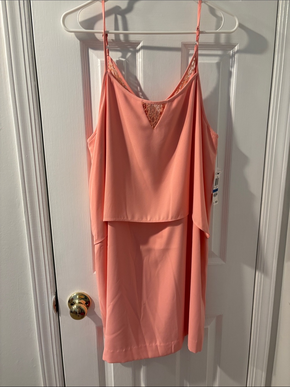 Women's Coral Pink Layered Slip Dress